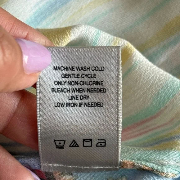 JOHN MARK Patchwork Floral Print Roll Tab Sleeves Tunic Shirt Size M Boho RARE - Picture 12 of 16